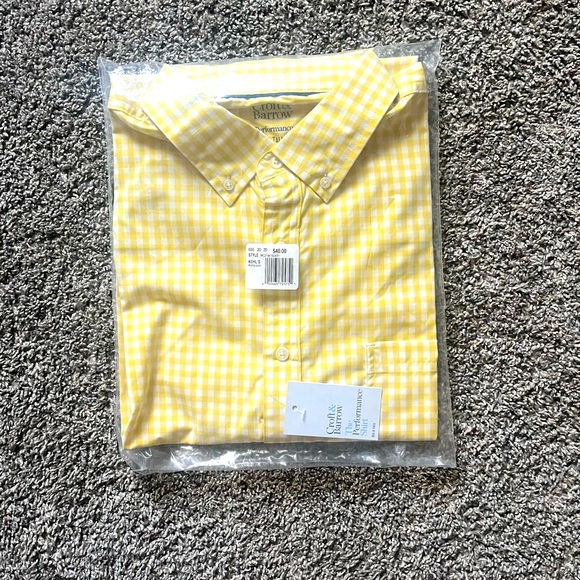 BRAND NEW Croft & Barrow Yellow Checkered Button up Dress Shirt Size Tall XL - Picture 2 of 2
